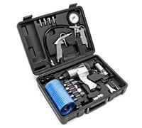 Pneumatic Air Tool Set 27 Pieces Including Impact Wrench Air Hammer Straight Grinder and Accessories