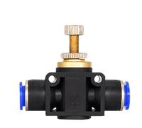 Pneumatic Airflow Regulator 4mm 6mm 8mm 10mm 12mm OD Hose Tube Gas Flow Adjust Valve Connector Fitting Air Speed Controller 1Pcs(LSA-6)