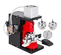 Pneumatic Badge Maker - Automatic Button Making Machine with Mold and Foot Switch for Quick Custom Badge Production