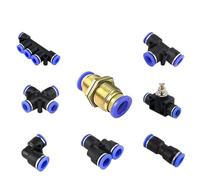 Pneumatic Ball Valve, Air Flow Control Valve， Pneumatic Air Hose/Tube Fittings Quick Connector Plastic 4-12mm 5/10 Pcs(Sa(5pcs),8mm)