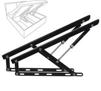 Pneumatic Bed Supports, 2Pcs Hydraulic Bed Lift Mechanism, Lifting, Heavy-Duty Box Spring Hinges(Black,120cm/3.9ft)