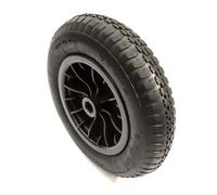Pneumatic Black Plastic Wheel & Tyre Black Knobbly Tread 2 Ply Size 3.50 - 8 / 14 Inch