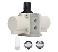 Pneumatic Boost Valve with Gauge and Muffler, Type Air Pressure Increasing Valve, Compressed Air Boost Valve with Filter for Industrial Automation Systems