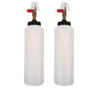 Pneumatic Brake Fluid Changer Tool 2pcs for Motorcycle and Truck | Automatic Dispensing Bottle with Non Return Check Valve, Plastic and Metal Build, White Finish