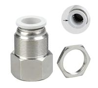 Pneumatic Bulkhead Screw Connection 4mm 6mm Air Hose Fitting Push in Connector R 1/8 1/4 3/8 1/2 Fittings Set 8mm 10mm 5Pcs(8 (Hose O.D. 8MM),02 (BSP1-4) 10pcs)