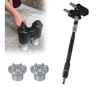 Pneumatic Bush Hammer, Double Head Scabbling Hammer for Stone Surface Finishing and Concrete Texturing, High Frequency 2×2100bpm, Efficient 6-8 M²/h