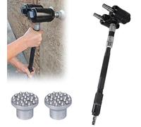 Pneumatic Bush Hammer Tool, Double Head with 9/12/18/24 Teeth, Long Handle, Knob Switch, 6-8 M2/h Efficiency, 4cm Head Distance for Scabbling Surfaces