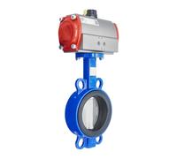 Pneumatic Butterfly Valve DN100 (4 inch) Lug Cast Iron Stainless Steel EPDM Spring Opening