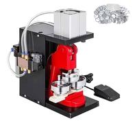 Pneumatic Button Maker Badge Maker,Automatic Badge Making Machine w/3 Mould&100 Blank, Foot Pedal Control,Button Press Cutter Equipment