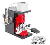 Pneumatic Button Maker Machine, Semi-Automatic Badge Press with Foot Pedal & 3 Moulds, DIY Pin Button Maker for Crafts, Button Making Set