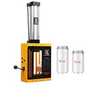 Pneumatic Can Crusher with Automatic Discharge after Crushed,12oz/16oz can Smasher,Wall Mounted Soda Beer Smasher,Soda Beer Crusher Recycling Tool-Yellow