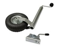 Pneumatic Caravan Jockey Wheel 48MM with Clamp (Heavy Duty Metal Rim Trailer Wheel Guide)