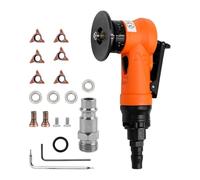 Pneumatic Chamfering Machine, 2-in-1 Air Chamfer Tool 45° Arc Corner Mini Air Powered Portable Handheld Pneumatic Chamfering Tool for Wood Metal Burr Trimming Deburring (6R Angle Blades+4 Bearing)