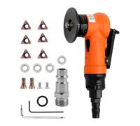 Pneumatic Chamfering Machine, 2-in-1 Air Chamfer Tool 45° Arc Corner Mini Air Powered Portable Handheld Pneumatic Chamfering Tool for Wood Metal Burr Trimming Deburring (6C Angle Blades+4 Bearing)