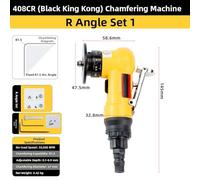 Pneumatic Chamfering Machine with Safety Pressure Switch - High-Speed 35k RPM Deburring Tool, C/R-Corner Trimming, Aluminum Housing, Portable Design (R Package 1)