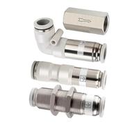 Pneumatic Check Valve 6mm 8mm 10mm 1/4 3/8 1/2 One Way Non Air Single Brass Pipe Fitting (SPU-10,200 pcs) Brass Hose