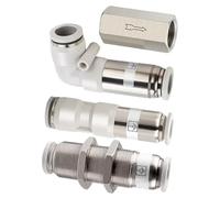 Pneumatic Check Valve: One Way Non-Return Valve for Air Pipe Fitting. Available in 4mm 6mm 8mm 10mm Sizes 1/8 1/4 3/8 1/2 inch(Spu-4)