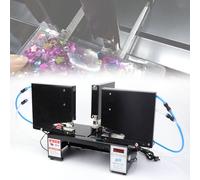 Pneumatic CNC Saddle Stapler, T Type 3 Heads Rapid Stapler Machine with Yield Counter, Max Distance 35cm, 100MM Paper Input Depth, Nail Time & Speed Setting for Blister Carton Factory