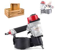 Pneumatic Coil Nailer Framing Tool with Rapid Shooting Engine for Wood Fence and DIY Projects, Includes Safety Goggles