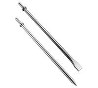 Pneumatic Cold Chisel Set, 3/4" Width 14" Long Flat and Pointed Chisel with Round Collar, Fit for Concrete and Tile, Air Hammer Punch Chipping Bits Tool, Alloy Steel