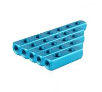 Pneumatic Components1/4 PT Thread Port 2 3 4 5 6 7 8 9 Way Pneumatic Quick Connector Air Hose Aluminum Manifold Block Splitter(4 Way 7 Port)