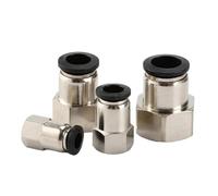 Pneumatic Connector Fitting PCF 4 6 8/10mm Thread 1/8 1/4 3/8 1/2 Black Plastic Hose Fittings 1Pcs(6-01 (6mm-1l8))