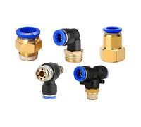 Pneumatic Connector Fitting PL 4mm 6mm8mm 10mm 12mm Thread M5 3/4" 1 2 Way Hose Fittings Pipe Quick Connectors 5Pcs(OD6mm-1I2)