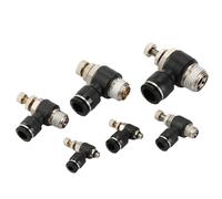 Pneumatic Connector Fitting SL 4 6 8/10mm Thread 1/8 1/4 3/8 1/2 Black Plastic Hose Fittings 1Pcs(12-03 (12mm-3l8))