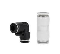 Pneumatic Connector PU-8 Right Angle PV-6 Two-Way PG12-10 Variable Diameter Pair Air Tube Quick Plugs British 1/4 1Pcs(BlackPG16-12)