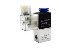 Pneumatic Control Valve Air Solenoid Valves 2V025-08 2 Position Port 1/4quot; Normally Closed DC12V 24V AC110V 220V 1Pcs(2V025-08 and PC6-02,OneColor)