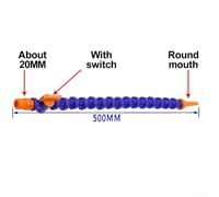 Pneumatic Coolant Hose 1/2 Inch with Switch for for CNC Machine Tools Lathe Milling Water Oil Cooling System BPS Compatible Flexible Plastic Tube 500MM Blue(Switch (Round Mouth))