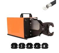 Pneumatic Crimping Tools, Heavy Duty Crimper with Foot Valve and Jaw Set, 6.0T Pneumatic Terminal Crimping Machine, Crimping Range: 6-70mm², for Non-Insulated Cable Lugs(Dot)