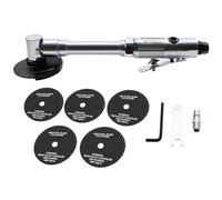 Pneumatic Cut Off Tool - 6 Pcs Cut Wheels, Long Handle Air Cut Off Tool, 1/4 Air Angle Grinder, 18000RPM, 360° Rear Exhaust Rotation