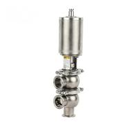 Pneumatic Divert Seat Valve Double Single Acting Shut Off Reversal Valve | Pneumatic divert seat valve double single acting shut off reversal port size 1-4 inch(1 1 2in,SS316L)