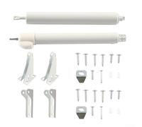 Pneumatic Door Closer, Double Pack, Heavy Duty for Storm Protection and Security Doors, Adjustable Closing Speed, Quiet Operation, Easy Assembly, White Metal (2 Pieces)