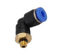 Pneumatic Elbow Fitting Brass Air Connector Quick Release Adapter L Shape Tube Joint Rotating Push In Fitting for Air Compressor High Pressure Pipe(PL4-M5)