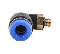Pneumatic Elbow Fitting Brass Air Connector Quick Release Adapter L Shape Tube Joint Rotating Push In Fitting for Air Compressor High Pressure Pipe(PL6-M5)