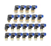 Pneumatic Elbow Fitting Brass Air Connector Quick Release Adapter L Shape Tube Joint Rotating Push In Fitting for Air Compressor High Pressure Pipe(PL16-06)