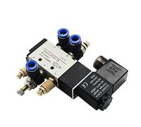 Pneumatic Electric Solenoid Valve 4V210-08 5 Way 2 Position Control Air Gas Magnetic Valve 12V 24V 220V 4mm-12mm Hose Fittings 1Pcs(Pc 12mm Fittings,AC110)