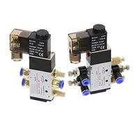 Pneumatic Electric Solenoid Valve 5 Way 2 Position Control Air Gas Magnetic Valve 12V 24V 220V Coil Volt 4mm-12mm Hose Fittings 1Pcs(Pc 4mm Fittings,DC12)