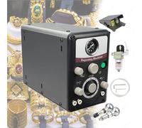 Pneumatic Engraving Machine, 0-60 PSI Dual-Head Jewelry Polisher, Adjustable Speed, with Pedal & Filter, Benchtop Metal Tool for Repair Shop