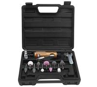 Pneumatic Engraving Machine Mini Angle Die Grinder High Performance Air Grinding Tool with 25000rpm No Load Speed for Metal Engraving Polishing Grinding Includes 10 Grinding Heads (US Style)