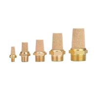 Pneumatic Exhaust Muffler Silencer 10/50 PCS Pneumatic Muffler Silencer, M5 1/8" 1/4" 3/8" 1/2"1/8" Male Thread Brass Air Exhaust Muffler Sintered Bronze Mufflers(Short-01,10 PCS)