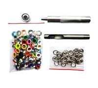 Pneumatic Eyelet Kit 300 Set Multicolor Metal Button Punch Die Tool for DIY Leather Craft 4mm Installation on Various Materials(Deep blue)