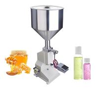 Pneumatic Filling Machine, Automatic Liquid Paste Bottle Filler with Foot Switch, 10L Hopper, 4mm & 8mm Nozzles, for Cosmetic and Shampoo Applications