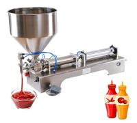 Pneumatic Filling Machine Liquid Paste Filling,Stainless Steel Liquid Filling Machine,with Hopper 0.4-0.9Mpa Pressure,for Filling Paste/Cosmetic/Drink/Shampoo/Lip Gloss,120V,40ML
