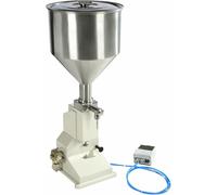 Pneumatic Filling Machine, Manual Liquid Paste Dispenser, 5-50ml for Oil and Milk, Adjustable Volume, Fills 0-20 Bottles/min, Suitable for Various Liquids