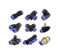 Pneumatic Fitting Pipe Connector Tube Air Quick Fittings Water Push in Hose Plastic Connectors PU PY 4mm 6mm 8mm 10mm 12mm 14mm(PZA,4MM_10 PCS)