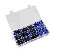 Pneumatic Fitting Plastic Connector PU-4mm PU-6mm PU-8mm 10mm 12mm Air Water Hose Tube Push in Straight Gas Quick Coupler 60PCS(Blue)
