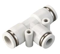 Pneumatic Fitting Plastics Pipe Connectors White Fittings 6mm 8mm Adapter Thread Tube Connector 1Pcs(PE,8mm)
